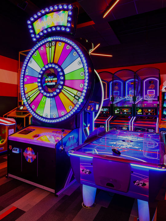 giant wheel arcade game and air hockey