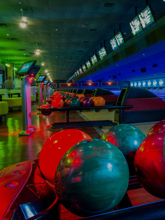 lanes and ball returns at Bowlero The Woodlands