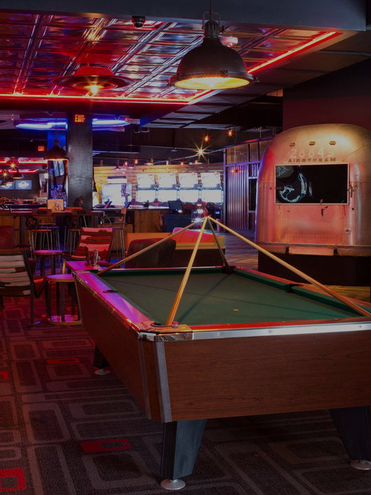 billiards and bar area