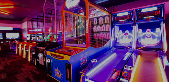 neon lit arcade games