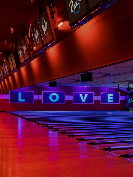 Lanes with Love written on the wall