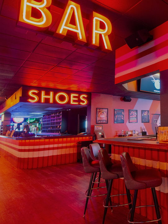 Bar and shoe desk at Bowlero West Covina
