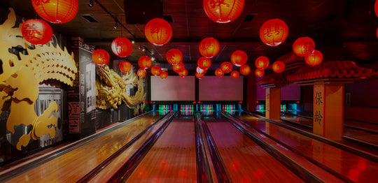 chinatown-inspired bowling lanes
