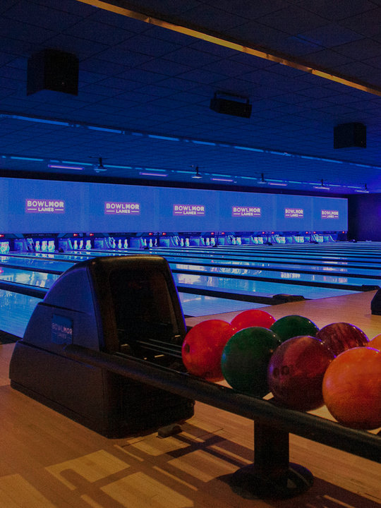 bowling lanes and ball return