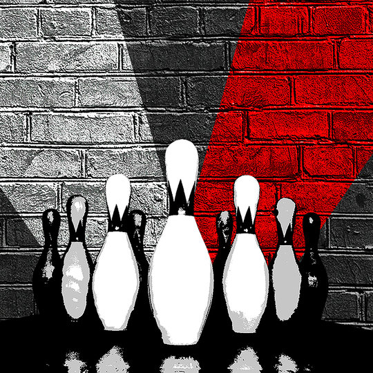 bowling pins in a row