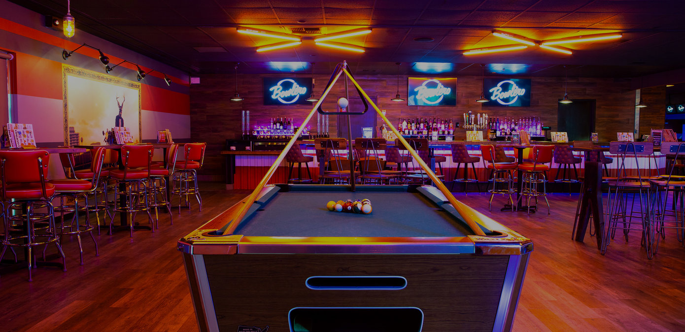 Bowling Alley & Lounge Area in Riverside Bowlero